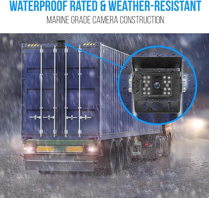 Pyle 7’’ Monitor Vehicle Safety System - Built in 2.4Ghz Antenna Wireless Video Transmitter & Receiver, Waterproof, Single Camera Connectivity with Night Vision, Use for Bus, Truck, Trailer or Van
