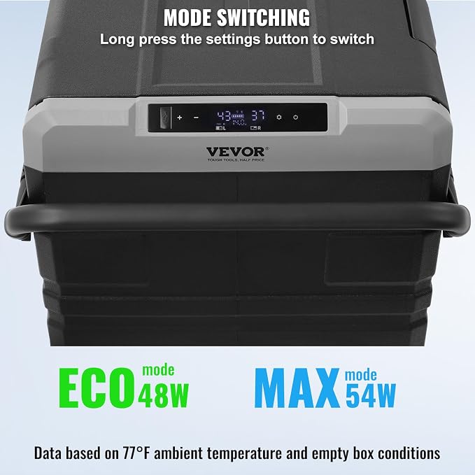 VEVOR Car Refrigerator 115L, Dual Zone Portable Freezer with Wheels & Handle, -4℉ to 68℉, 12/24V DC & 100-240V AC Compressor Cooler for Camping, Outdoor, RV