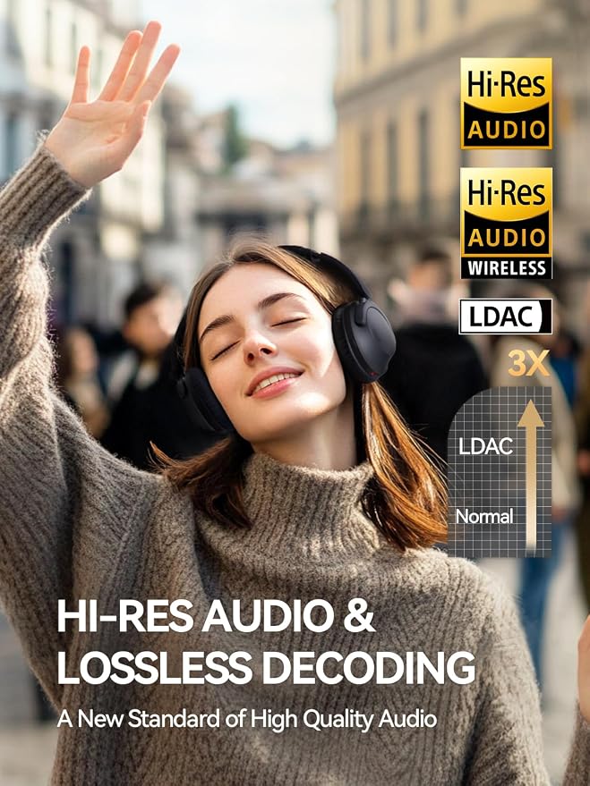 1MORE SonoFlow-Pro Noise Cancelling Headphones - HQ51 Over Ear Bluetooth Headphones with LDAC for Hi-Res Wireless Audio,100H Playtime,Bluetooth 5.4,QuietMax ANC, Comfortable Fit,Clear Calls