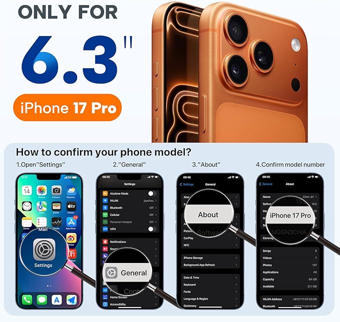 Miracase Magnetic for iPhone 17 Pro Case, Compatible with MagSafe, Integrated Silicone Camera Control Cover, 3.0mm Thicken Shockproof Drop Protection Phone Case for 17 Pro,Black