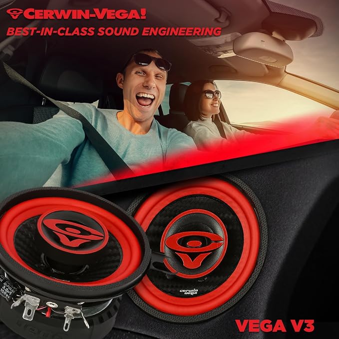 CERWIN-VEGA! V3 3.5" VEGA 2-Way 180 Watts 4 Ohm Coaxial Full Range Speakers(Pair)