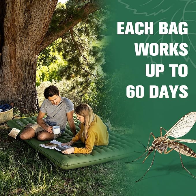 Mosquito Repellent Outdoor Patio, Backyard Mosquito Repellents, Mosquito Deterrent Indoor for Home, Mosquito Control for Door, Keep Mosquito Away from Garage, Last up to 2 Months-8 Pouches