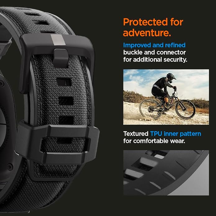 Spigen DuraPro Armor Durable Metal Connector Strap Designed for Apple Watch Band Compatible with Ultra 2/1 49mm, Series 10 46mm, 9/8/7 45mm, SE2/SE/6/5/4 44mm, 3/2/1 42mm