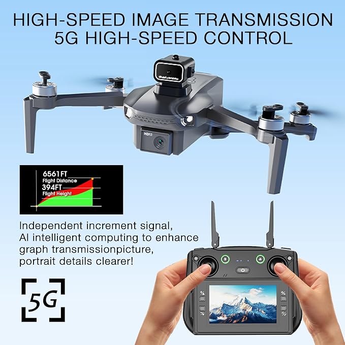 GPS drones with camera for adults 4k,4.5-inch Screen Display Drone with GPS, HD Camera and Foldable Design (3 batteries)
