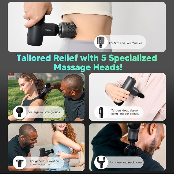 arboleaf Heat and Cool Massage Gun with Heated Scalp Massager Bundle