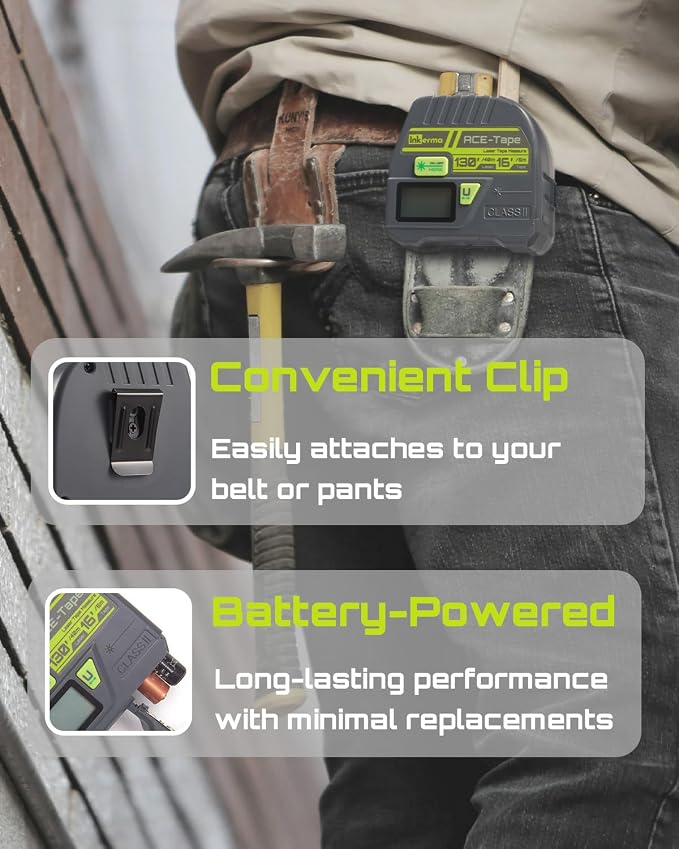 Laser Tape Measure 2-in-1, Inkerma 130Ft Laser Measurement Tool & 16Ft Measuring Tape, Digital Laser Tape Measure