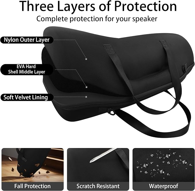co2CREA Hard Travel Case Replacement for JBL Boombox 4 Waterproof Portable Bluetooth Speaker (Black Case)