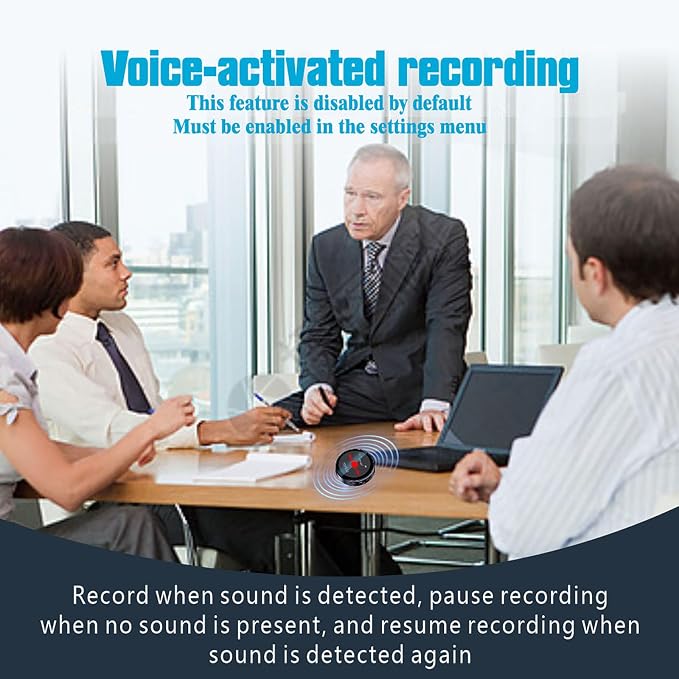 128GB Voice-Activated Recorder | AI Noise Reduction, Playback