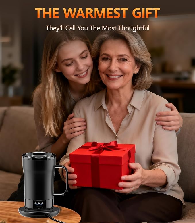 Self-Heating Coffee Mug, 14oz Heated Coffee Mug Rechargeable - Temperature Control Cup Keep Drinks Hot, Smart Cup Great Gift for Women & Slow Sippers