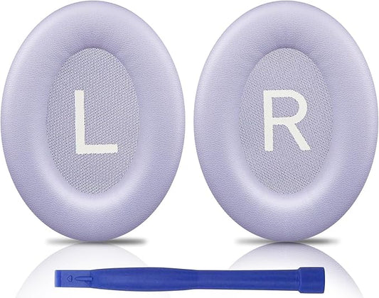 SOULWIT Earpads Replacement for Bose QuietComfort 45 (QC45)/QuietComfort SE (QC SE)/Quiet Comfort Wireless Over-Ear Headphones, Ear Pads Cushions with Softer Protein Leather - Chilled Lilac