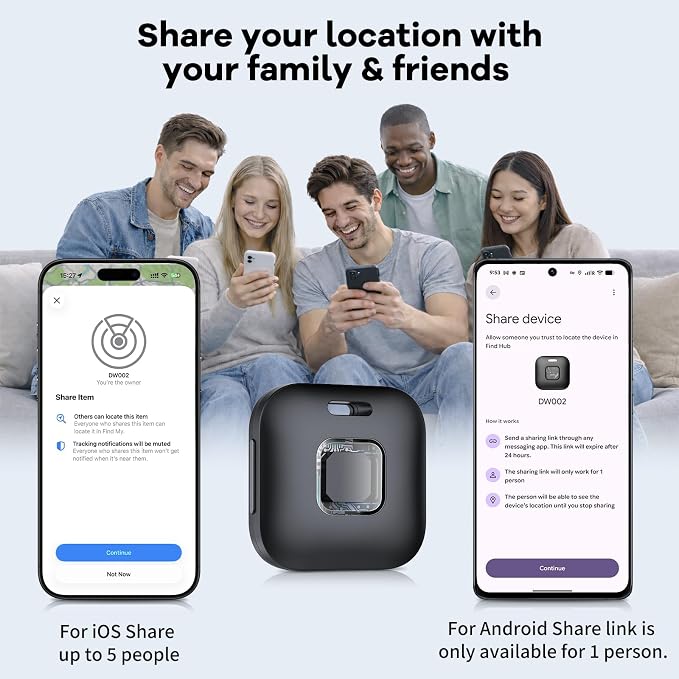 Hoxe Dual System (iOS & Android) Air Tracker Tags 3 Pack (Colorful), New Key Finder Tracker Tag Work with Apple Find My & Google Find Hub App, Smart Tag Suitable for Key, Bag, Luggage, Pet, Car, etc