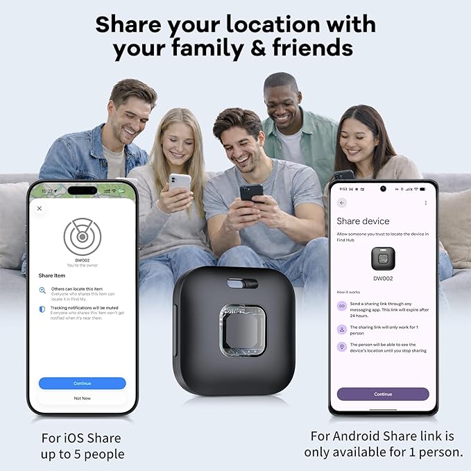 Hoxe Dual System (iOS & Android) Air Tracker Tags 4 Pack, 2026 New Key Finder Tracker Tag Work with Apple Find My & Google Find Hub App, Black Smart Tag Suitable for Key, Bag, Luggage, Pet, Car, etc