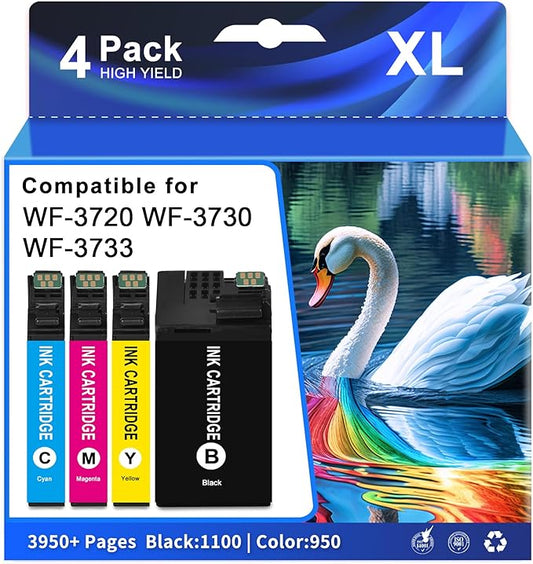 myCartridge SUPRINT Remanufactured Replacement for Epson 702 Ink Cartridges 702XL Ink Cartridges Combo Pack T702XL High Yield use with Workforce Pro WF-3720 WF-3730 WF-3733 Printer (4 Pack)