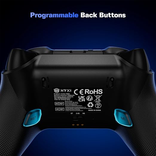 NYXI Imperial PC Gaming Controller with Adjustable Tension TMR Joysticks (Zero Drift), Interchangeable ABXY Buttons for PC/Switch Layouts, Dual-Mode Hall Triggers, 1200mAh Battery & Charging Dock – Compatible with PC, Switch, Android, TV