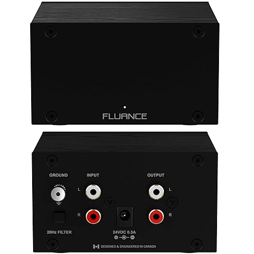 Fluance PA10 High Fidelity Phono Preamp (Preamplifier) with RIAA Equalization for MM Turntables/Vinyl Record Players with RCA Cable (3ft) and Ground Wire (3ft)