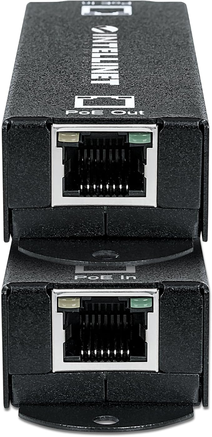 Intellinet 1-Port Indoor Gigabit PoE+ Extender Repeater – 25W Power Budget via Cat5e Cat6 RJ45 Ethernet Network Cables, Daisy-Chain – 3 Yr Mfg Warranty - 560962