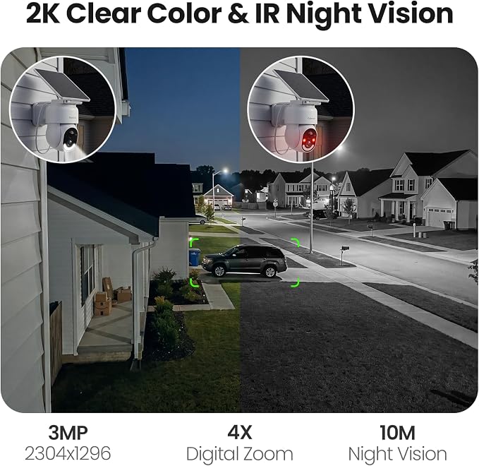GALAYOU Security Cameras Wireless Outdoor - 2K Outside Battery Home Security Cameras for Front/Backyard, Fence with Spotlight/Siren, AI Human Detection, PIR Sensor, TF Card & Cloud Storage, R6 4 Pack