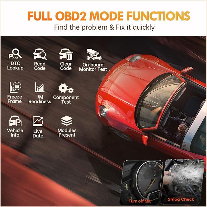 2024 FOXWELL Code Reader NT614 Elite OBD2 Scanner and FOXWELL OBD2 OBD II 16Pin Male to Female Diagnostic Extension Convert Cable