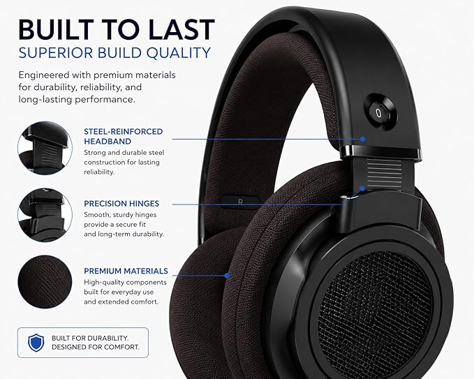 PHILIPS SHP9500CY Over-Ear Open-Back Hi-Fi Headphones – 50mm Drivers, Lightweight Comfort Design, Wide Soundstage, Detachable Cable, Home Audio Listening Headphones