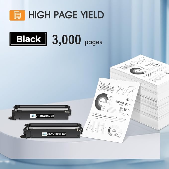 TN229XL Black TN229XLBK TN229BK Toner Cartridges: Compatible for Brother TN229 TN 229XLBK 229BK MFC-L3780CDW HL-L3220CDW HL-L3280CDW MFC-L3720CDW HL-L3300CDW HL-L3295CDW Printer (2 Pack)