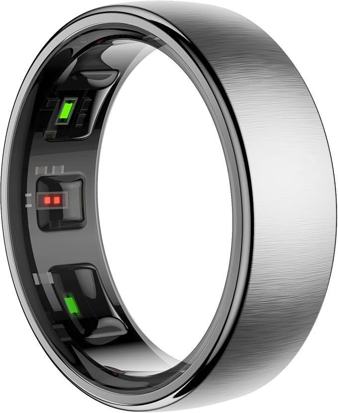 Smart Ring for Women Men,Fitness Tracker Ring with Sleep Monitor,Heart Rate,Blood Oxygen,Steps,Calories Tracker,IP68 Waterproof Smart Rings,5-7 Days Battery Life for iOS Android,No App Fee（Silver,10）
