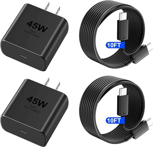 Phone 17 16 Pro Max Charger Fast Charging, 45W USB C Phone 17 16 Super Fast Charger Block with 10ft Long Type C Charging Cable Cord for i.Phone 17 Pro Max/17 Pro/17 Air/17/16/16Pro/16 ProMax-Black