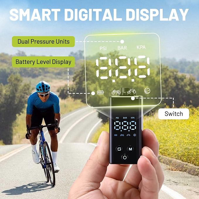 Bike Pump with Gauge,High Pressure,Floor Bicycle Pump Compatible with Presta and Schrader Valve
