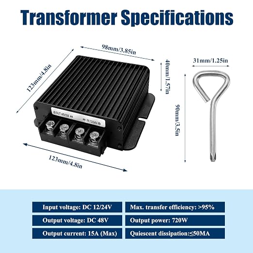 720W Dc-Dc 48V 15A Power Converter 12V/24V to 48V Step-Up Transformer Shockproof and Dustproof/Providing Screwdriver,Used for Solar, Electric Vehicle Chargers (Overload Protection)