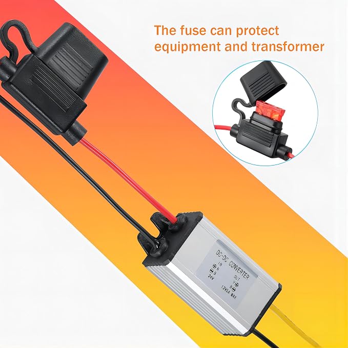 DC 24V Step Down to 12V 5A 60W DC Buck Converter Power Transformer Supply for Golf Cart Vehicle etc