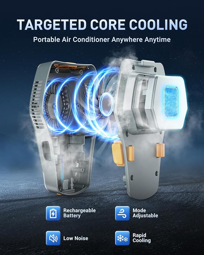 Portable Cooling Vest with 30000mAh Battery, Wearable Cooler with Chest Pack, Lightweight Heat Relief Gear
