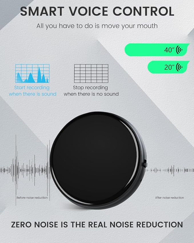 3072Kbps Magnetic Voice Recorder, Audio Recorders with AI-Intelligent Triple Noise Cancellation, 128GB Voice Activated Recorder with 9500Hours Store, Recording Device for Lectures, Meetings, Intervie