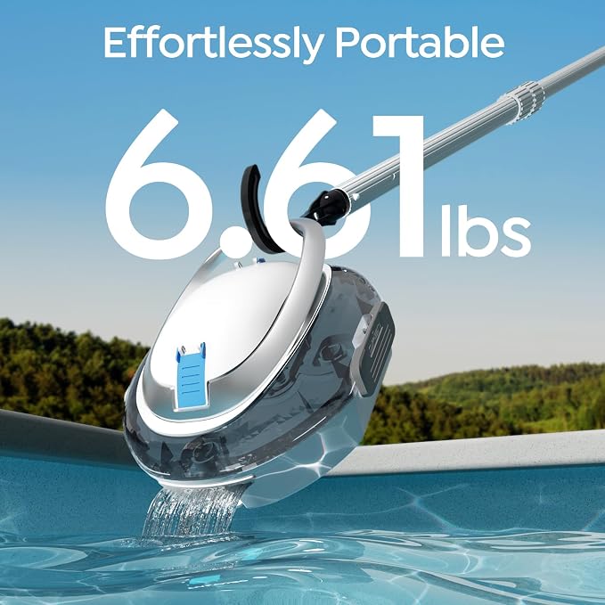 S2 Pool Vacuum Robot for Above Ground Pools, Cordless Operation, Efficient Cleaning Performance, Self-Parking and Easy Maintenance (Arctic Blue)