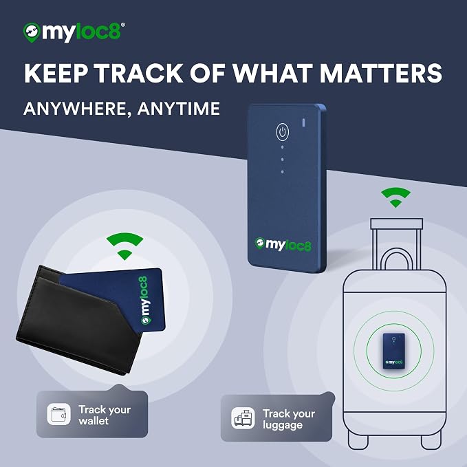 GPS Luggage Tracker for Suitcases TSA Approved, Android & iOS Compatible-Smart Tag with Bag Opening Alert - Real Time Tracking Device for Travel, Car, Trailer– Long Battery Life-Subscription Required