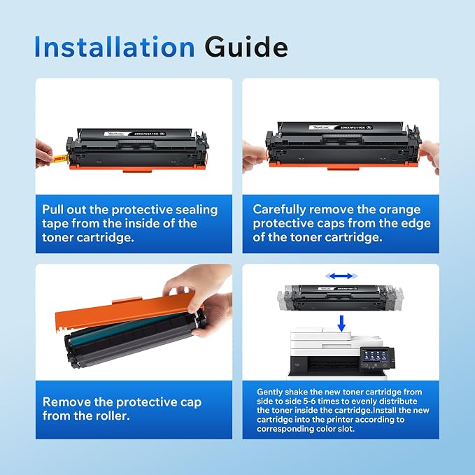 206X Toner Cartridges 4 Pack High Yield: MFP M283fdw Compatible for HP 206X 206A, Works with HP Color LaserJet Pro MFP M283fdw M283cdw M283fdn M282nw M255dw Printer (Black, Cyan, Magenta, Yellow)