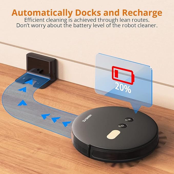2-in-1 Robot Vacuum and Mop Combo - Robot Vacuum Cleaner with Air Aromatherapy, 8000Pa Super Suction, APP & Alexa Control, Self-Charging, Maps Multiple Floors, Ideal for Pet Hair/Carpets/Hard Floors