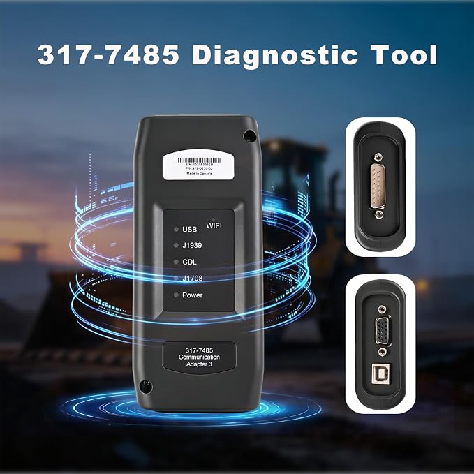 ET3 Communication Adapter 3 Tool 317-7485 Diagnostic Adapter 2026A V1.0 Software for CAT Heavy Equipment-Trucks, Excavators, Air Compressors, Ships, Drilling Rigs (ET3 with Software 2026A)