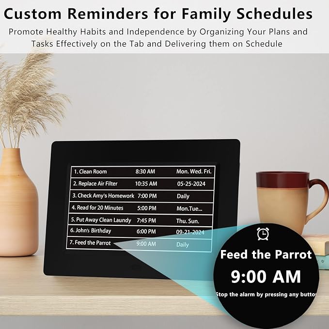 MASSII 27 Alarms Digital Talking Clock with Time Date Announcement, Auto DST, 20 Custom Reminders, 10-Level Dimmer, Sleep Trainer, Large Day Calendar Clock for Elderly Dementia Alzheimers -with Remote