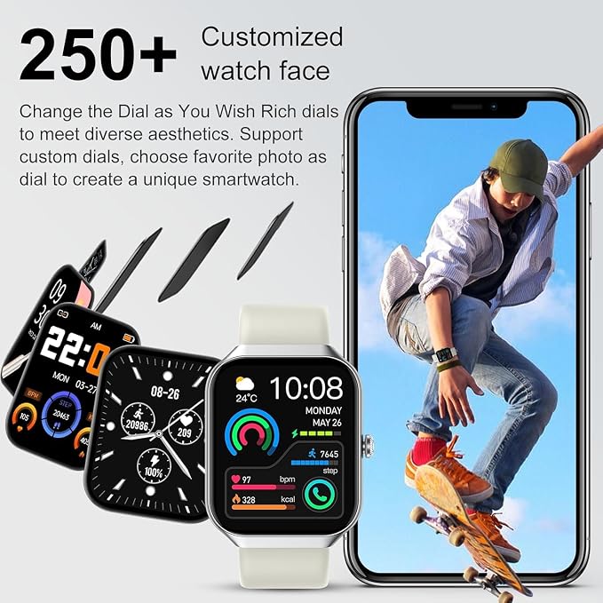 Smart Watch 2026 NEW 1.91" Smartwatch for Men Women(Answer/Make Call),Fitness Watch with 110+ Sport Modes, Reloj Inteligente with Sleep Monitor/Heart Rate/Step/Calories/IP68,for Android iOS, Beige