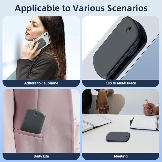 AI Note Taker Transcription with APP 128GB Voice Recorder for Phone Call | Magnetic Audio Recording Device, Portable Transcriber, Digital Recorder for Note Taking, Lectures, Meetings, Classroom