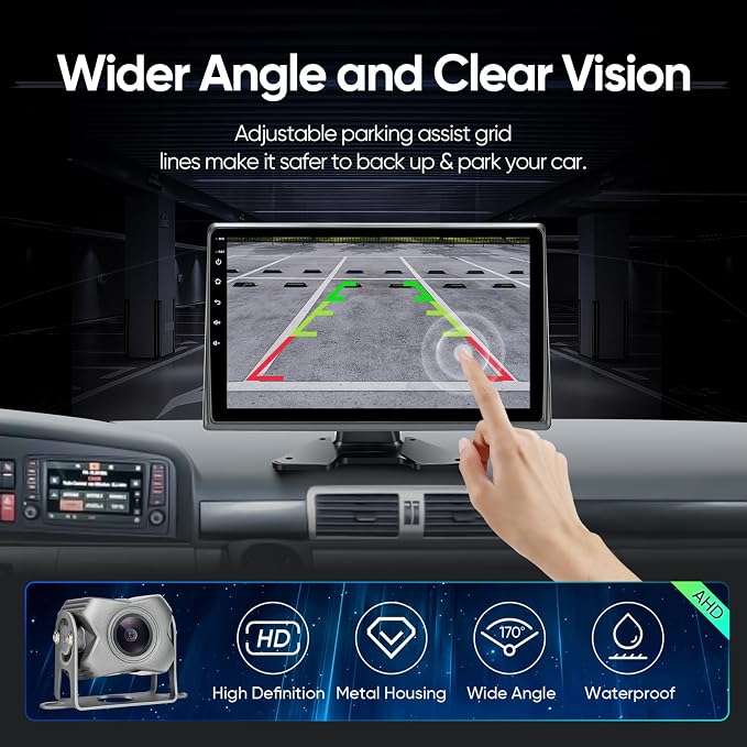 5 Channels 1080P Wired Backup Camera System - Plug&Play Pre-Wired Rearview Cam w/ 10" Touchscreen Monitor Carplay Auto DVR Recording for Furrion System RV Truck Pickup Camper Trailer Van SUV Cars