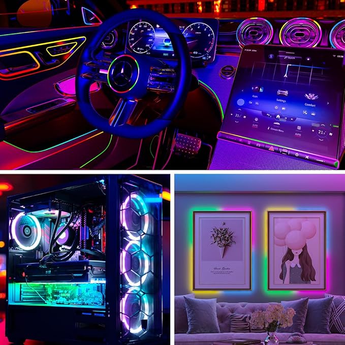 BTF-LIGHTING WS2812B IC RGB 5mm Ultra Narrow LED Strip 2020SMD DC12V Individually Addressable 16.4FT 160Pixels/m 800LED Dream Color Tape Light for Home DIY Decoration IP30 (No Adapter or Controller)