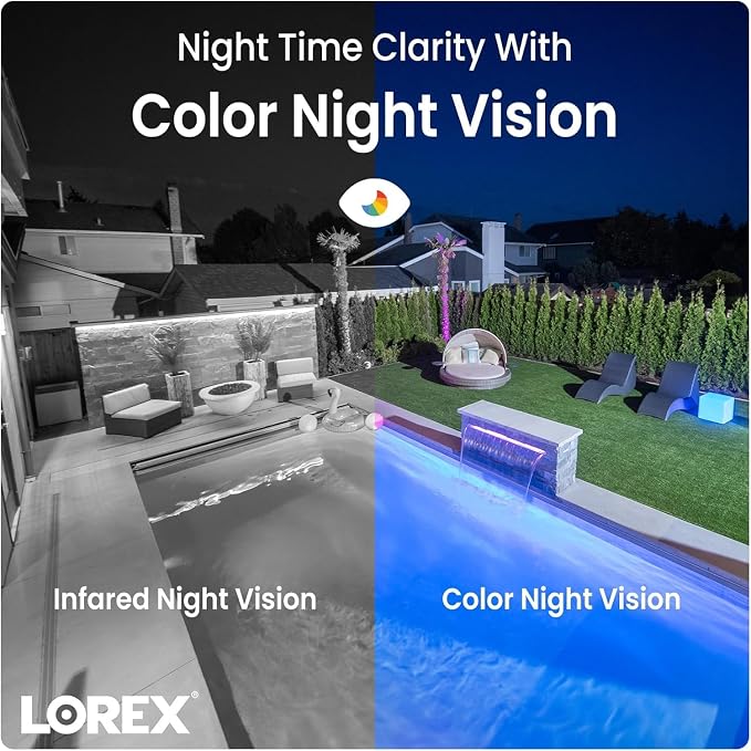 Lorex 4K 8MP IP Bullet PoE White Wired Security Camera | Add-On Camera | Color Night Vision | Smart Motion Detection (Person/Vehicle) | Listen-in Audio | IP67 Weatherproof | Metal Housing