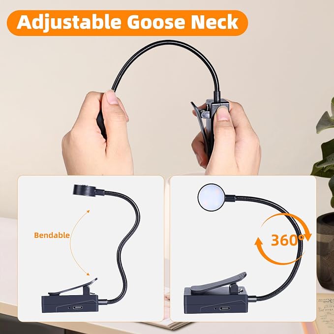 KunHe 60 Pack Rechargeable Book Light Bulk Clip-On Reading Lights for Books in Bed Long-Lasting 3 Modes & 3 Brightness Levels Compact USB Charging Mini Booklights for Kids Book Lovers Bulk Gifts