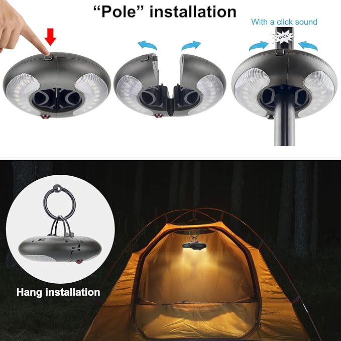 BIGMONAT Battery Operated Hanging Lights Outdoor Patio Umbrella Light with Remote12Colors Changing Camping Tent Light Outside Brightness Dimmable and Timer Setting 120Lumens