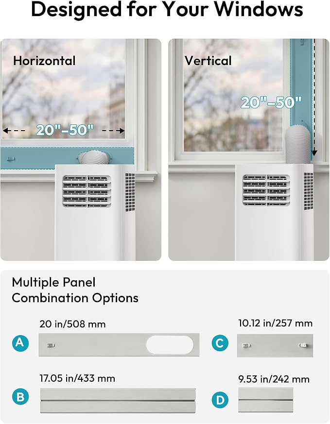 EUHOMY Portable Air Conditioners 12,000 BTU, 4-in-1 Portable Air Conditioner for Rooms Up to 550 Sq.Ft. with Cool, Fan, Dehumidifier, Sleep, Portable AC Unit with Remote & 24H Timer, Installation Kits