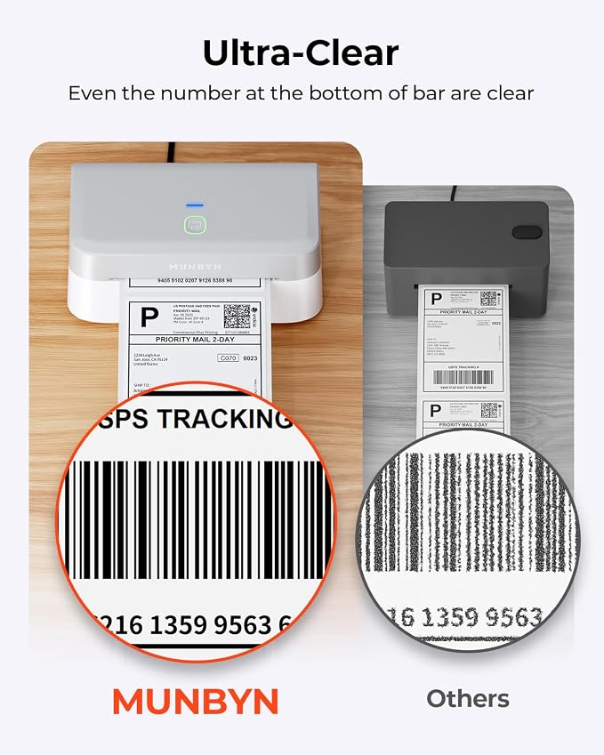 3x2 Inch Pink Thermal Labels+RW403B Bluetooth Shipping Label Printer