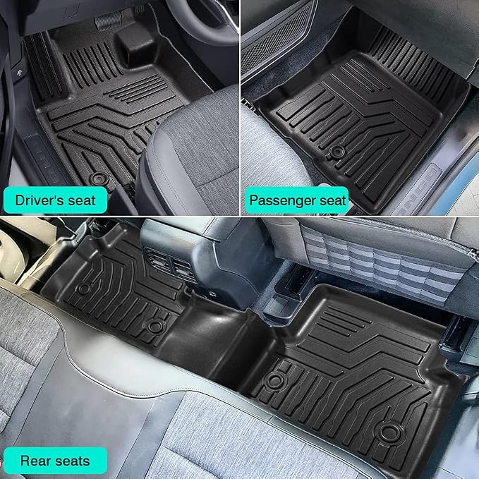 T TGBROS Floor Mats for Ford Bronco Sport 2021–2026 All-Weather Black Car Floor Liners Custom Fit 2 Rows Full Set Durable & Easy to Clean