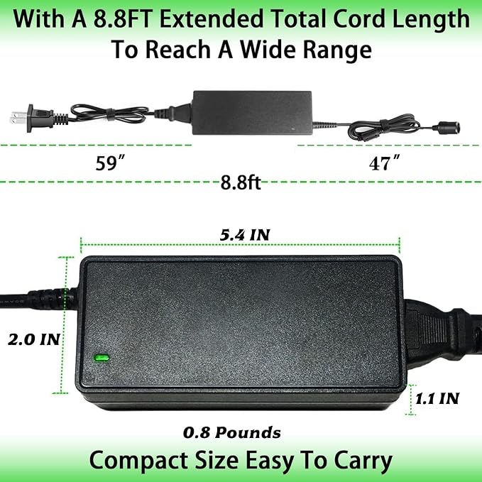 MSZLZTD 12V Power Adapter for Plug in Coolers Vehicles Igloo Iceless Thermoelectric Coolers Compatible with Igloo Iceless Kool Mate Cool Chill Thermolectric Coolers DC12V car Cooler Replacement Cord