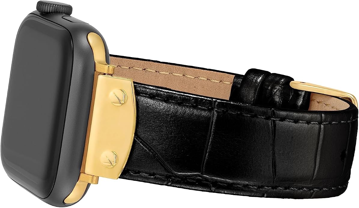 Anne Klein Leather Fashion Band for Apple Watch Secure, Adjustable, Apple Watch Band Replacement, Fits Most Wrists