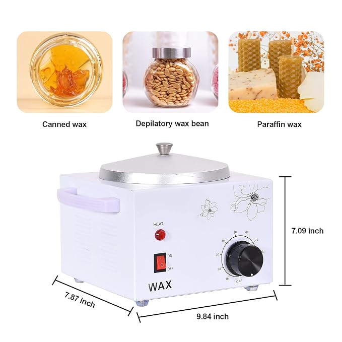 Wax Warmer Machine for Painless Hair Removal - Large Capacity Metal Heater for Fast Melting Soft, Hard, and Paraffin Waxes